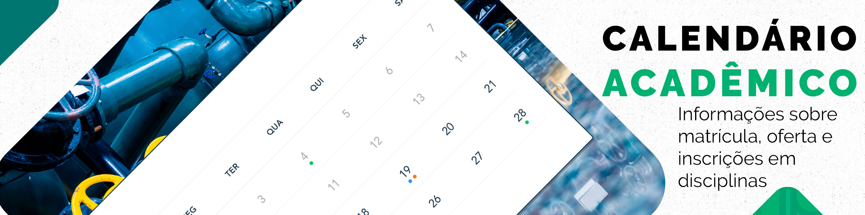 Imagem contendo um calendário e link para o Calendário Acadêmico do PPGEP