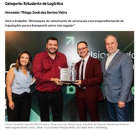 Discente do PPGEP é premiado na ABRALOG